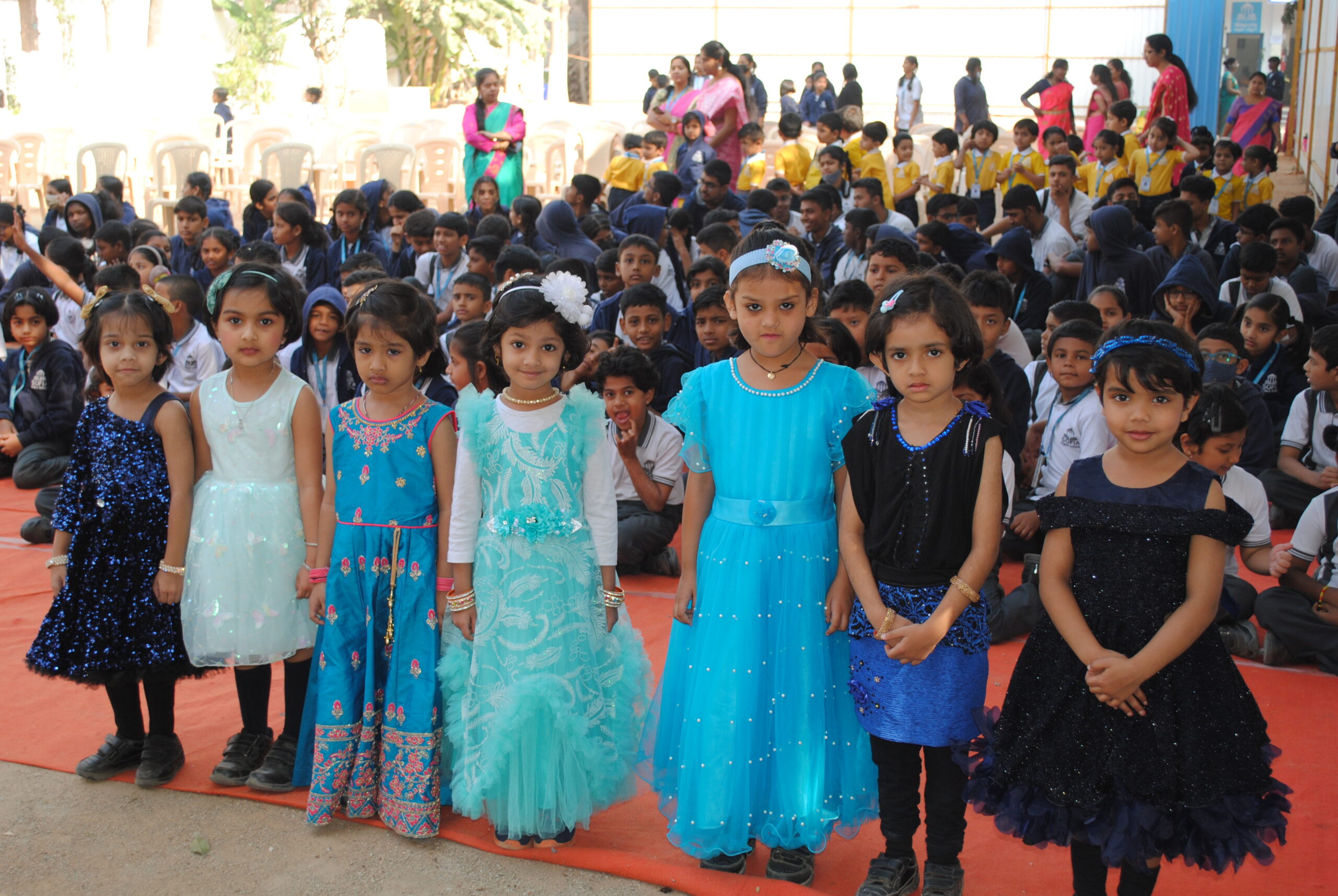 Sofia Public School Kids Wearing Blue Clothes on Blue Day Celebrations
